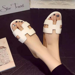 Women's White Rexine Casual Flats Summer Wear