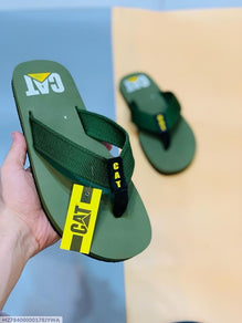 Men Green Rubber Flip Flops Size