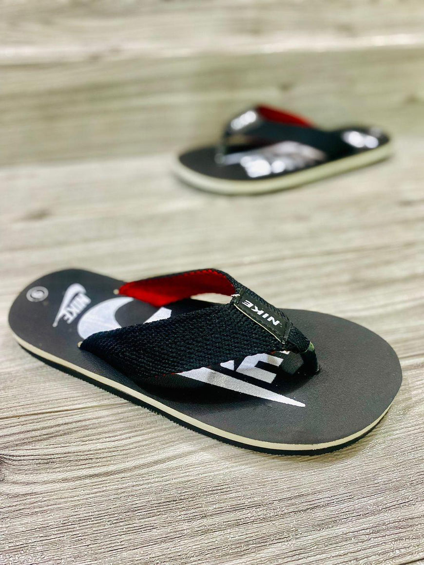 Men's Black Rubber Casual Flip Flops
