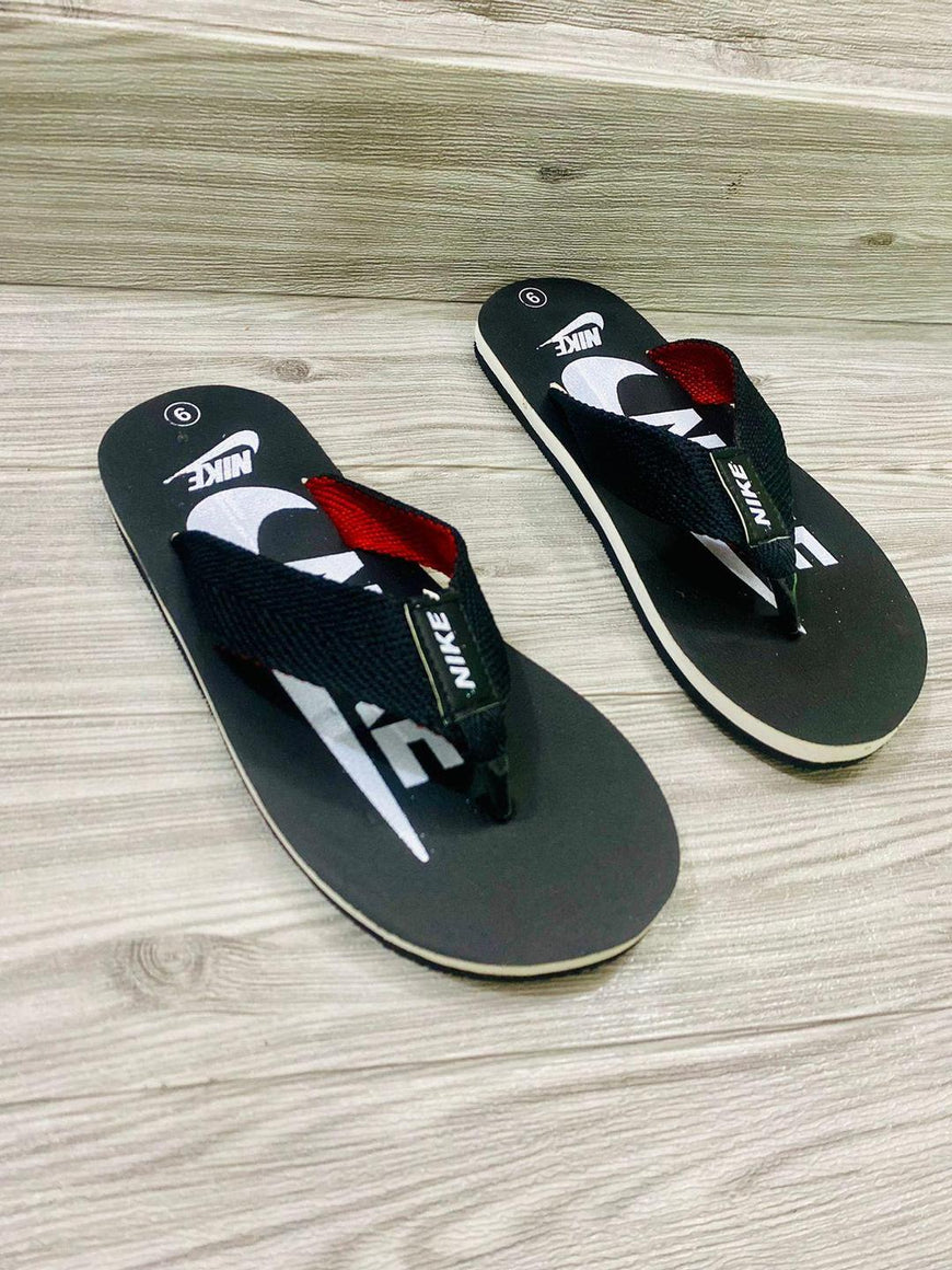 Men's Black Rubber Casual Flip Flops
