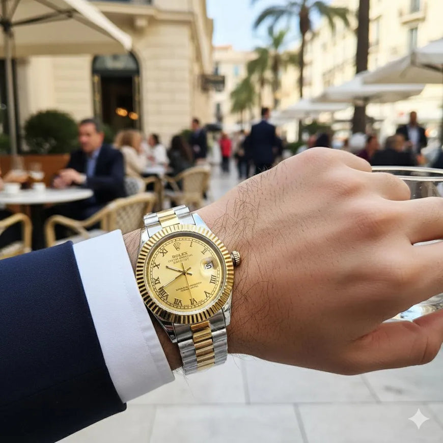 Rolex Men's Rolex Submarmer Gold Stainless Steel Watch