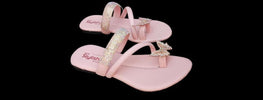 Pink Butterfly Rhinestone Flip Flops for Women