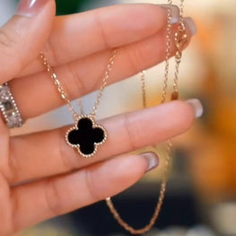 Red Four-Leaf Clover Necklace for Women