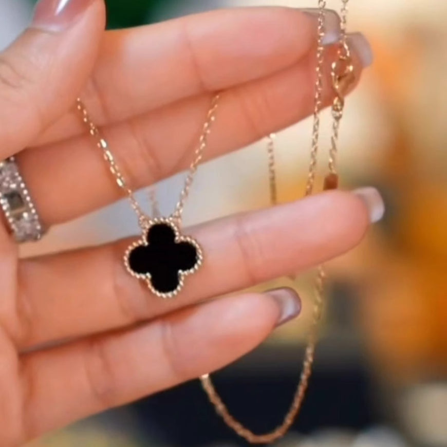 Red Four-Leaf Clover Necklace for Women