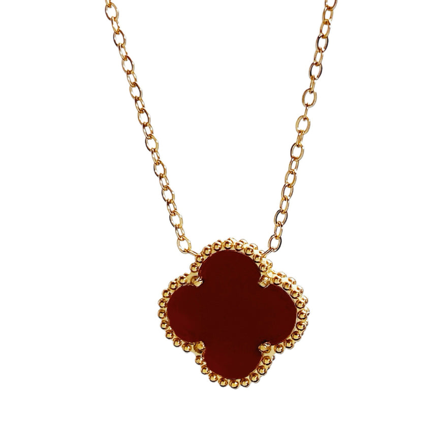 Red Four-Leaf Clover Necklace for Women