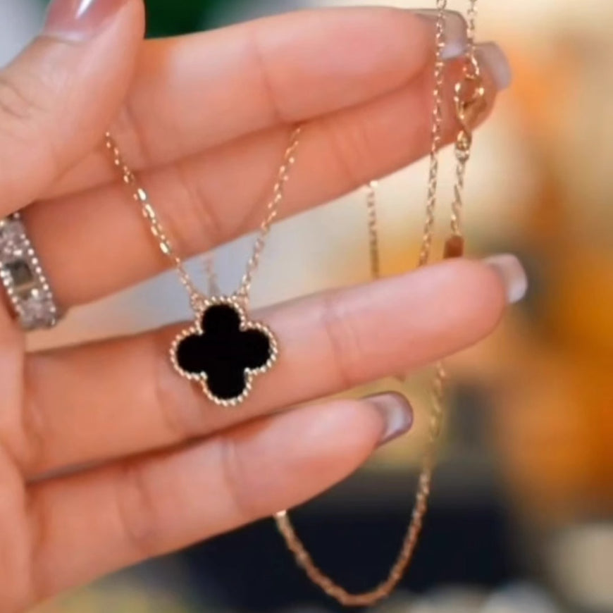 Red Four-Leaf Clover Necklace for Women