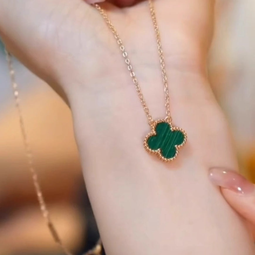 Red Four-Leaf Clover Necklace for Women