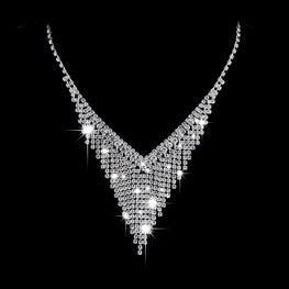 Silver Bridal Necklace & Earrings Set for Weddings