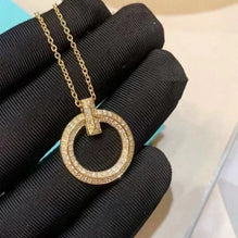 Diamond Ring Necklace Gold Rose Gold Clavicle Chain
