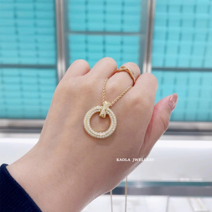 Diamond Ring Necklace Gold Rose Gold Clavicle Chain