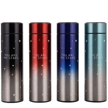 LED Temperature Display Water Bottle Stars Design | Smart Stainless Steel Vacuum 500ml Flask | Random Color